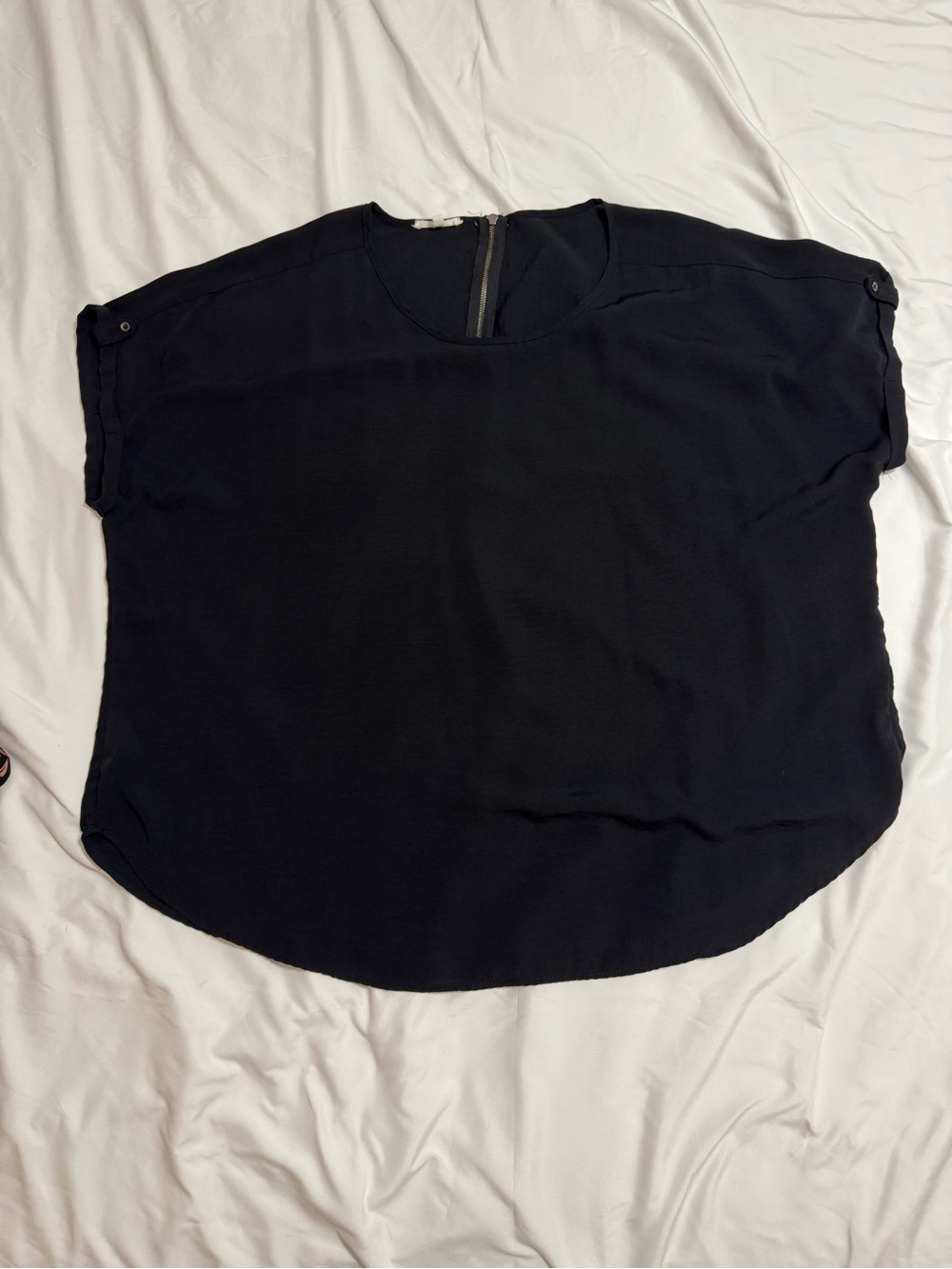 Maurices Black Short Sleeve Scoop Neck Blouse
